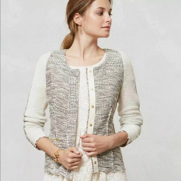 Anthropologie glimmered tweed jacket cartonnier - Picture 8 of 8
